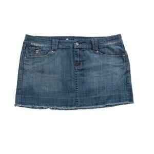 Candies Distressed Light Wash Y2K Denim Jean Mini Skirt Size 13 Junior